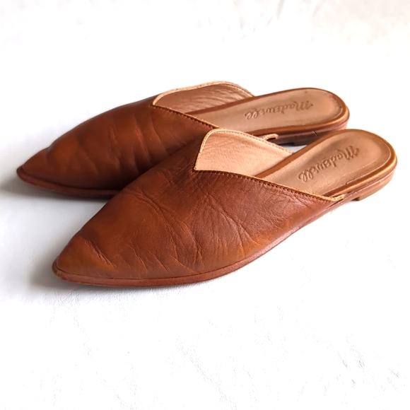 Madewell Women's Slip on Brow Leather Pointed Emilia Mules Size 6 - Picture 2 of 6